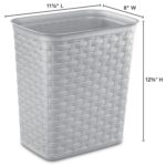 (2 pack) 3.4 Gallon Weave Wastebasket, Décor Trash Can and Space Efficient Shape, Light Gray - Image 3