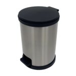 (2 pack) Bathroom Trash Can, 1.5 Gallon, Plastic Round Step Garbage Bin, Silver - Image 3