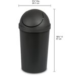 (2 pack) 3 Gallon Round SwingTop Wastebasket, Domed Push To Open Lid Trash Can, for Small Spaces - Image 3