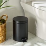 Matte Black 1.3 Gallon Metal Bathroom Waste Basket with Removable Liner - Image 2