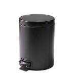 Matte Black 1.3 Gallon Metal Bathroom Waste Basket with Removable Liner