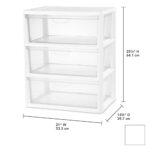 3 Drawer Tower, Versatile Storage with Clear Drawers Become Removable Bins, Easy to Assemble, White - Image 2
