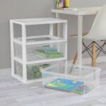 3 Drawer Tower, Versatile Storage with Clear Drawers Become Removable Bins, Easy to Assemble, White - Image 3