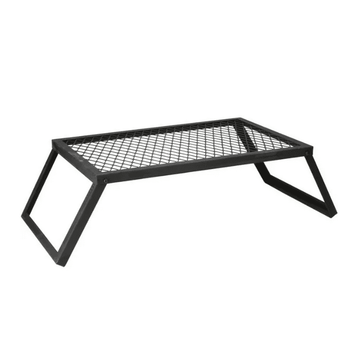 d0102x38ejg.png Heavy-Duty Carbon Steel Campfire Grill, 24" x 16", Foldable Legs, Black - Image 1
