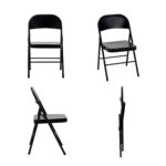 All-Steel Folding Chair, Double Braced, Black - Image 2
