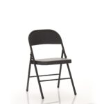 All-Steel Folding Chair, Double Braced, Black