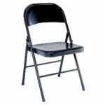 All-Steel Metal Folding Chair, Double Braced, Black