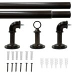 1" Industrial Pipe Single Curtain Rod 120-180" Oil Rubbed Bronze - Image 2