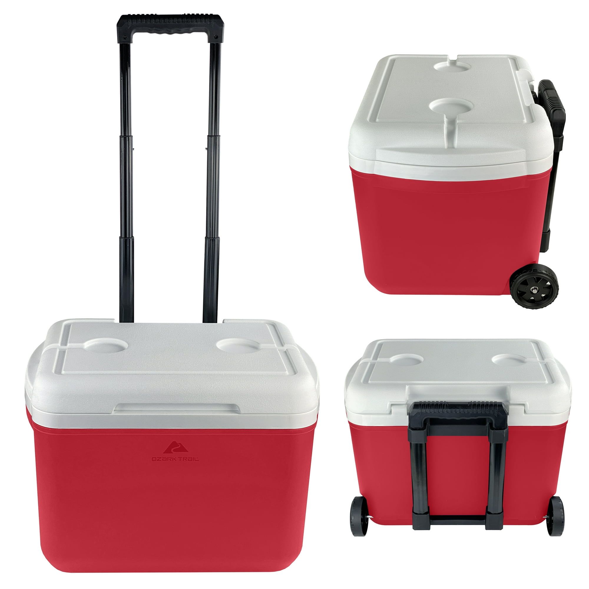 d0102x38kcw.jpg 30 Quart Capacity Hard Side Wheeled Cooler, 42-Can, Red - Image 1