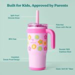 Coldee Kids Tumbler with Spill-Proof Straw & Handle. Insulated Stainless Steel 18 oz, Smiles - Image 2