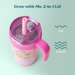 Coldee Kids Tumbler with Spill-Proof Straw & Handle. Insulated Stainless Steel 18 oz, Smiles - Image 3