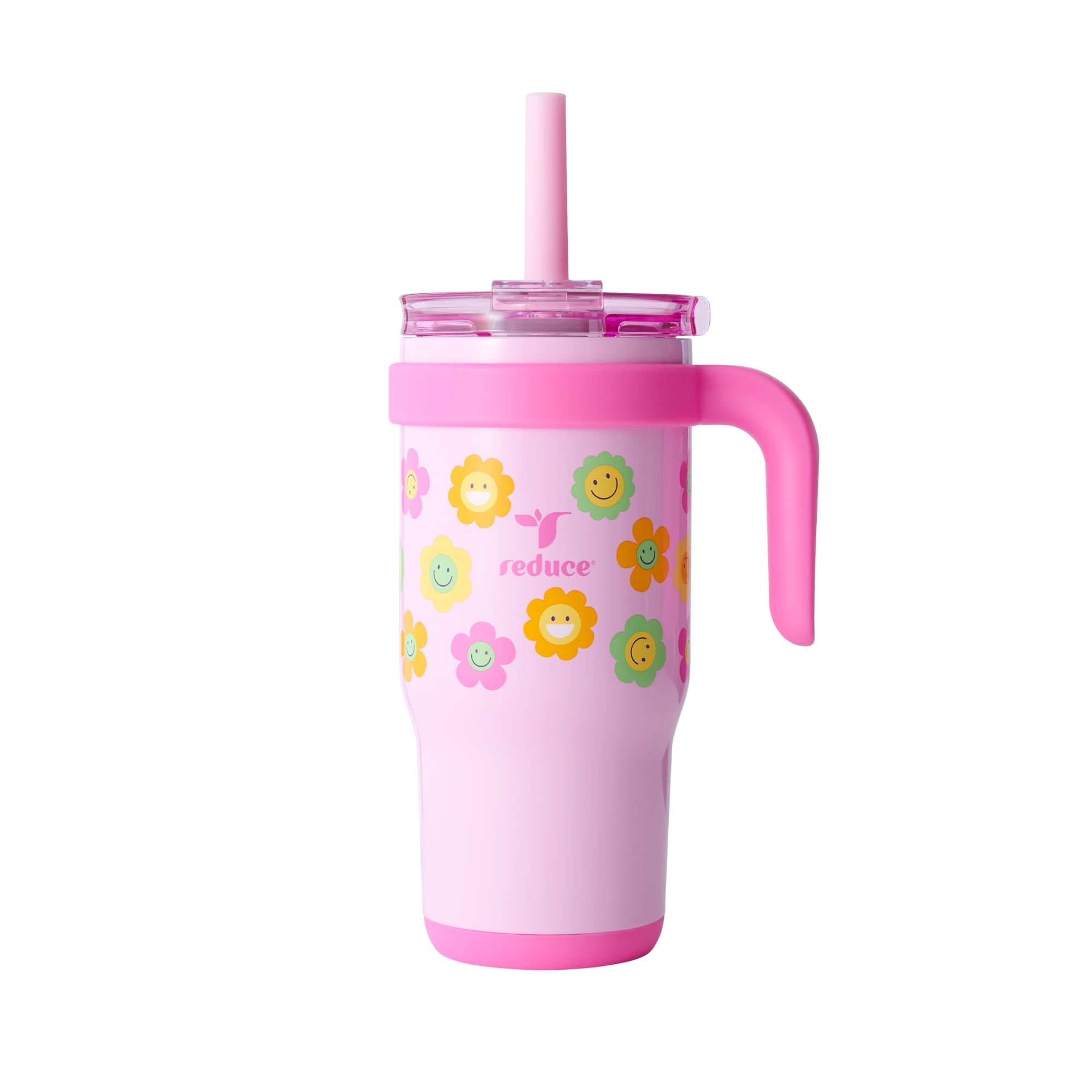 d0102x38z37.jpg Coldee Kids Tumbler with Spill-Proof Straw & Handle. Insulated Stainless Steel 18 oz, Smiles - Image 1