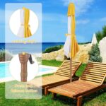 7.5ft Patio Umbrella,Outdoor Beach Portable Table Market Umbrella Waterproof UV-proof,Yellow/White - Image 2