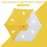 7.5ft Patio Umbrella,Outdoor Beach Portable Table Market Umbrella Waterproof UV-proof,Yellow/White - Image 3
