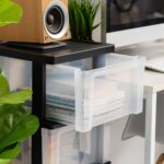 4-Drawer Narrow Plastic Storage Drawer Cart, Black - Image 3