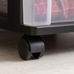 4-Drawer Narrow Plastic Storage Drawer Cart, Black - Image 5