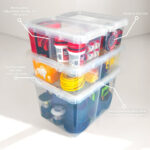 4 Pack 17 Quart Clear Storage Bin, Latched Storage Container with Divider - Image 3