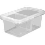 4 Pack 17 Quart Clear Storage Bin, Latched Storage Container with Divider - Image 6