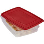 4 Pack Egg Keeper Food Storage Container, Clear/Red, 1 Count - Image 3