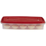 4 Pack Egg Keeper Food Storage Container, Clear/Red, 1 Count - Image 4