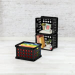6 Pack Versatile Plastic Bin, Letter or Legal-Sized File Storage, Black - Image 2