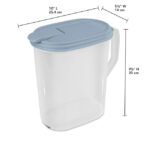 4 Pack 1 Gallon Pitcher, Clear Plastic, Flip-top Spout, Light Blue - Image 3