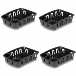 4 Pack Dishrack and Drainboard Inclined Base for Draining, Black