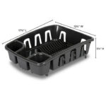 4 Pack Dishrack and Drainboard Inclined Base for Draining, Black - Image 6