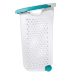 2 Bushel Rolling Plastic Laundry Hamper with Pop-up Handle, White, Adult / Tween - Image 3
