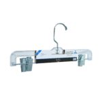 (6 pack) Pant & Skirt Hanger, 2 Pack, Crystal Clear Plastic, Swivel Neck, for All Ages - Image 2