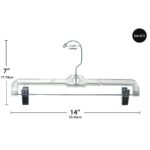 (6 pack) Pant & Skirt Hanger, 2 Pack, Crystal Clear Plastic, Swivel Neck, for All Ages - Image 3