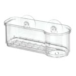 (3 pack) Plastic Kitchen Sponge Holder Sink Caddy, Clear - Image 2
