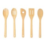 5pk Bamboo Spoons for Cooking, Kitchen Essential Tools Set