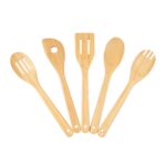 5pk Bamboo Spoons for Cooking, Kitchen Essential Tools Set - Image 3