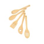 5pk Bamboo Spoons for Cooking, Kitchen Essential Tools Set - Image 4