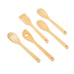 5pk Bamboo Spoons for Cooking, Kitchen Essential Tools Set - Image 5