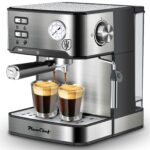 PlumChef Espresso Machine 20 Bar Professional Compact Household Coffee Espresso Maker with Milk Frother Steam Wand Pressure Gauge 54oz Water Tank Low Noise and Fast Coffee Machine for Cappuccino Latte - Image 2