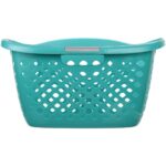 (4 pack) Home Logic 1.8 Bushel Hip Grip Plastic Laundry Basket, Teal, Adult / Tween - Image 3
