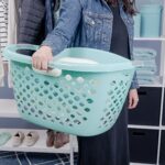 (4 pack) Home Logic 1.8 Bushel Hip Grip Plastic Laundry Basket, Teal, Adult / Tween - Image 2