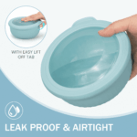 8 Piece Mixing Bowl with Lids Set, Plastic Bowls, Meal Prep Bowl Set, Nesting Mixing Bowls for Space Saving Storage, Ideal for Cooking, Baking, Food Prep, Dishwasher Safe - Wide Bowls, Blue - Image 4