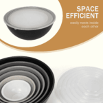 Bowls with Lids Set, 12 Piece Plastic Mixing Bowls Set, Nesting Mixing Bowl for Space Saving Storage, Ideal for Cooking, Baking, Food Prep (Gray) - Image 5