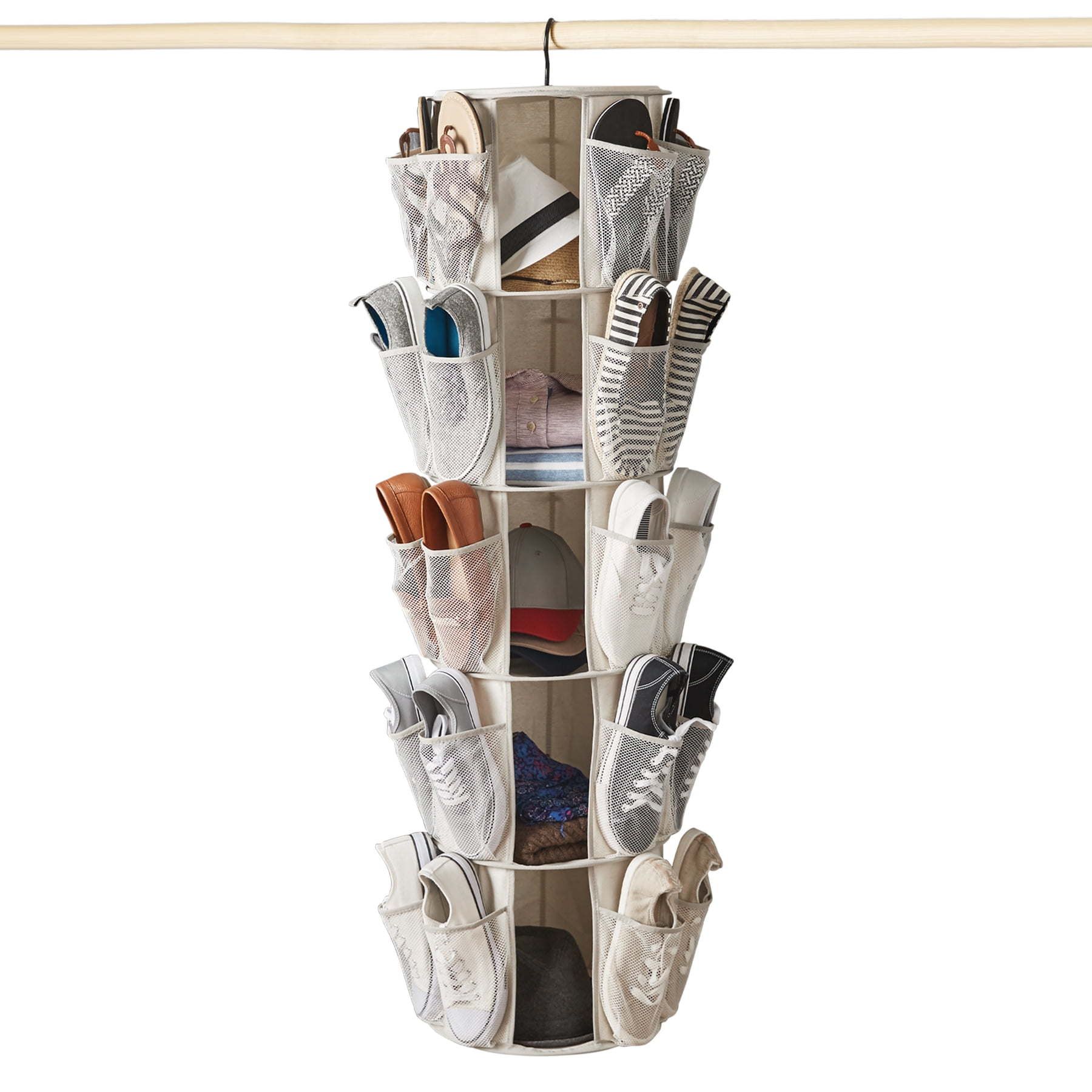 d0102x3m70g.jpg 5-Tier/40-Pocket Canvas Carousel Organizer - Closet Storage-Hanging Storage - Image 1