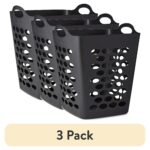 (3 pack)Flex Square Laundry Hamper, Black