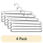 (4 pack) 4-Tier Pant & Skirt Hanger, Heavy Duty Metal, Space Saving