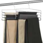 (4 pack) 4-Tier Pant & Skirt Hanger, Heavy Duty Metal, Space Saving - Image 3