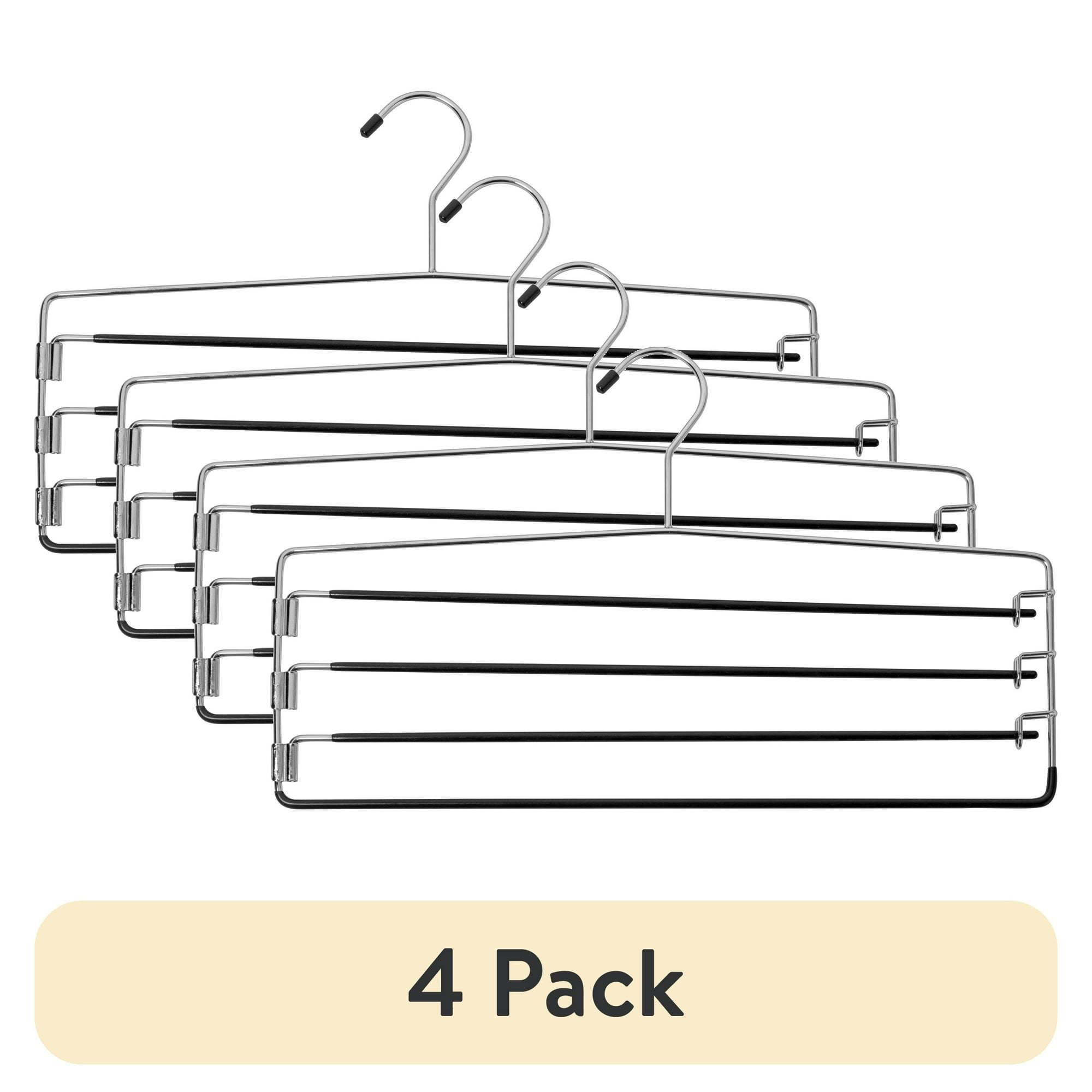 d0102x3m72u.jpg (4 pack) 4-Tier Pant & Skirt Hanger, Heavy Duty Metal, Space Saving - Image 1