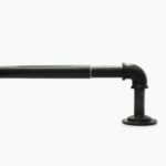 1" Industrial Pipe Single Curtain Rod 42-120" Wrought Iron - Image 2