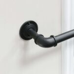 1" Industrial Pipe Single Curtain Rod 42-120" Wrought Iron