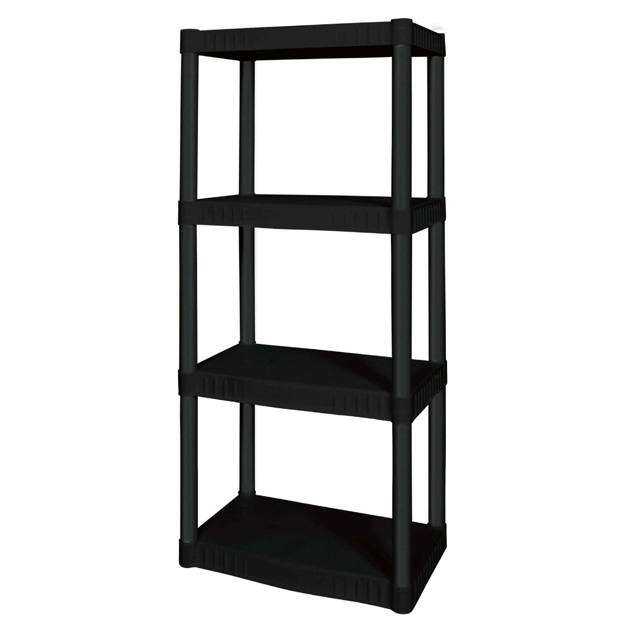 d0102x3m7iw.jpg Black Plastic 4-Tier 47.6" H x 21.7" W x 13.8" D Storage Shelving, 240 Lb Total Capacity, Adult - Image 1