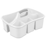 (3 pack) Divided Ultra™ Caddy, Easy Carry, Handy Plastic Utility Storage, White - Image 2